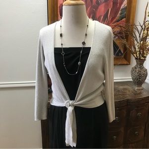 Gorgeous tie front cardigan silver sweater